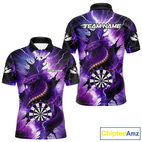 Purple Thunder Lightning Custom Cobra Snake Men Dart Shirts Best Dart Jerseys Dart Team Shirts NQS10693