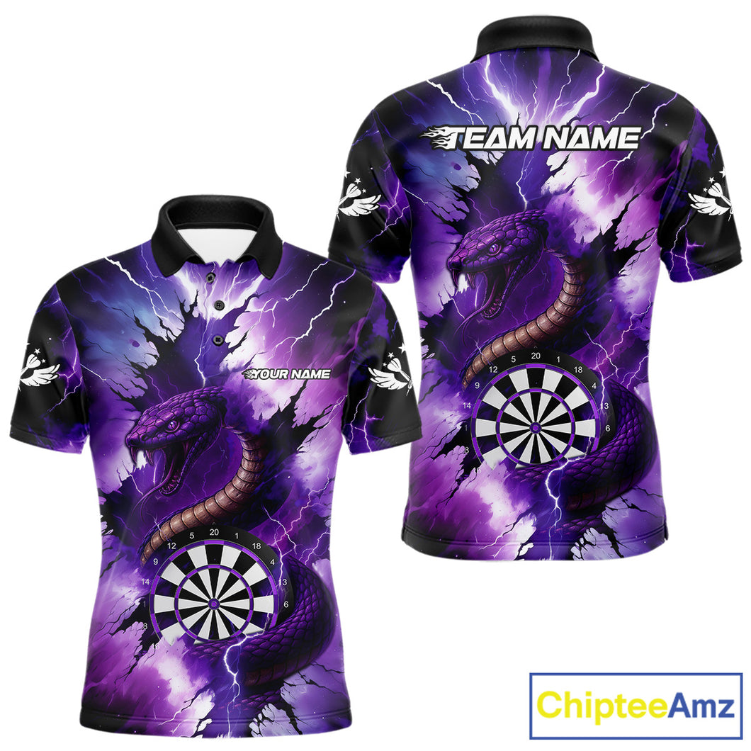 Purple Thunder Lightning Custom Cobra Snake Men Dart Shirts Best Dart Jerseys Dart Team Shirts NQS10693