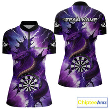 Load image into Gallery viewer, Purple Thunder Lightning Custom Cobra Snake Women Dart Shirts Best Dart Jerseys Dart Team Shirts NQS10693