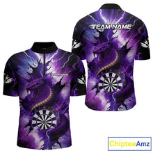 Load image into Gallery viewer, Purple Thunder Lightning Custom Cobra Snake Men Dart Shirts Best Dart Jerseys Dart Team Shirts NQS10693