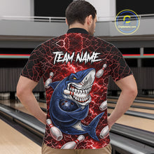Load image into Gallery viewer, Red Lightning Thunder Angry Shark Bowling shirts For Men Custom Shark Bowling Team Jerseys NQS11756