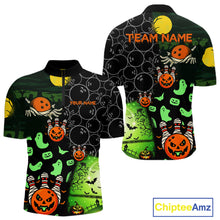 Load image into Gallery viewer, Custom Funny Halloween Team Bowling Shirts For Men, Personalized Halloween Bowling Gifts NQS10833