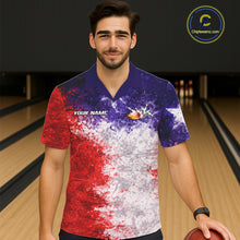 Load image into Gallery viewer, Custom Texas Flag Bowling Button-up Shirt, Patriotic Texas Bowling Team League Jerseys NQS11626