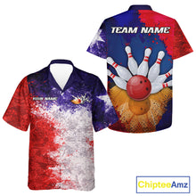 Load image into Gallery viewer, Custom Texas Flag Bowling Button-up Shirt, Patriotic Texas Bowling Team League Jerseys NQS11626