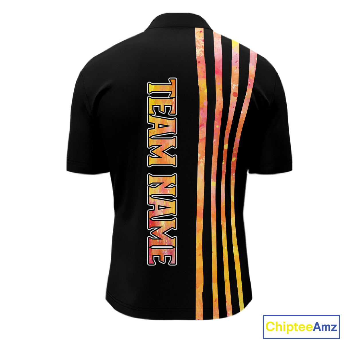 Personalized Watercolor Stripes Retro Bowling Team Shirts For Men, Black Bowling Attire For Men NQS11652