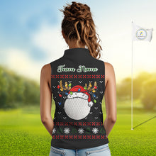 Load image into Gallery viewer, Funny Ugly Christmas pattern Santa Sleeveless Polo Shirt Custom best Ladies golf wear golf gifts NQS11067