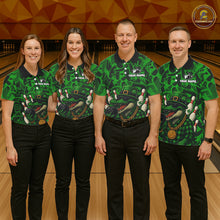 Load image into Gallery viewer, Funny Alligator Bowling Shirts For Men Custom Green graffiti pattern St Patrick Bowling Team Jersey NQS11161
