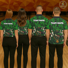 Load image into Gallery viewer, Funny Alligator Bowling Shirts For Men Custom Green graffiti pattern St Patrick Bowling Team Jersey NQS11161