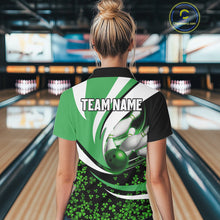 Load image into Gallery viewer, Green shamrock pattern Bowling Shirts For Women custom St Patrick's Day bowling outfits team jerseys NQS11166