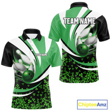 Load image into Gallery viewer, Green shamrock pattern Bowling Shirts For Men custom St Patrick's Day bowling outfits team jerseys NQS11166