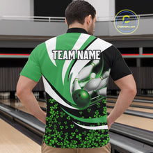 Load image into Gallery viewer, Green shamrock pattern Bowling Shirts For Men custom St Patrick's Day bowling outfits team jerseys NQS11166