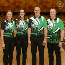 Load image into Gallery viewer, Green shamrock pattern Bowling Shirts For Women custom St Patrick's Day bowling outfits team jerseys NQS11166