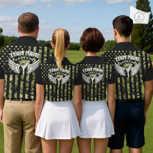 Load image into Gallery viewer, Black and Green Camo American Flag Golf Polo Shirts For Men Custom patriotic men&#39;s golf clothing NQS11178