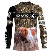 Load image into Gallery viewer, Pheasant Hunting with Brittany dog waterfowl camo Shirts, Personalized Duck Hunting Gifts FSD3727