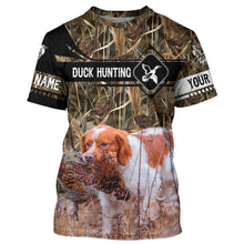 Load image into Gallery viewer, Pheasant Hunting with Brittany dog waterfowl camo Shirts, Personalized Duck Hunting Gifts FSD3727