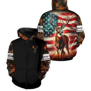 American Flag Deer Buck Hunting All over print Shirts, Personalized Deer Hunting Gift for Men, Women FSD3134