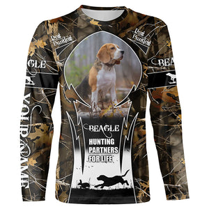 Beagle Hunting Dog Custom Dog Photo and Name Camouflage Shirts, Personalized Beagle Dog Shirts FSD1033