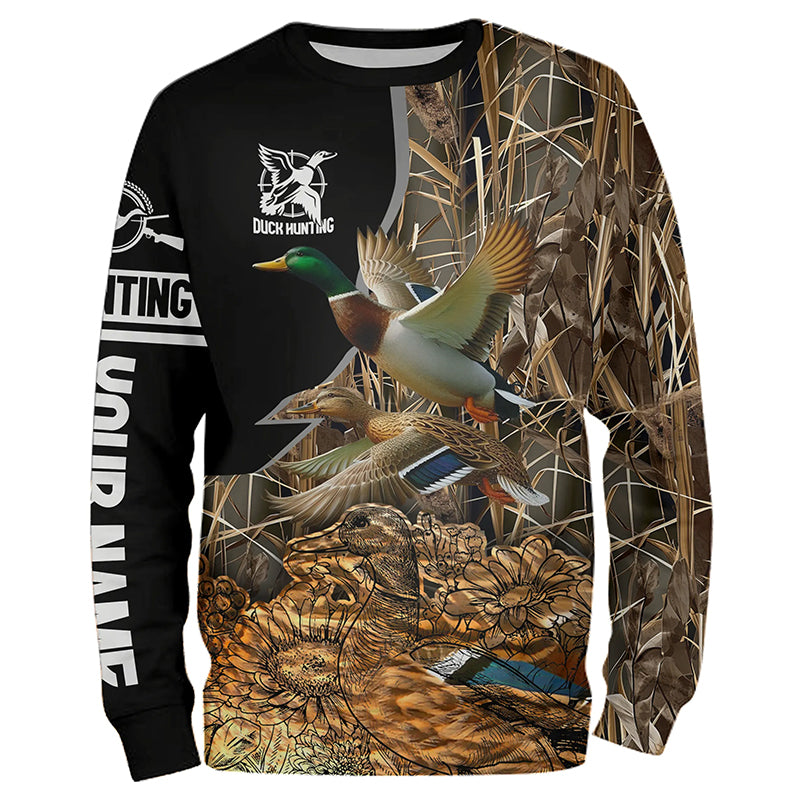 Best Duck Hunting Waterfowl Camo Custom Name Shirts for Duck Hunter, Personalized Hunting Gifts FSD692