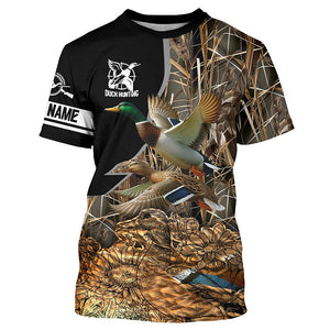 Best Duck Hunting Waterfowl Camo Custom Name Shirts for Duck Hunter, Personalized Hunting Gifts FSD692