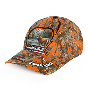 Deer Hunting Orange Camo Hats, American Hunter Deer hat Adjustable Unisex Hunting Baseball hat FSD3441