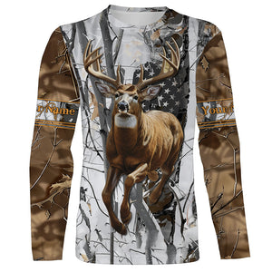 Deer Buck American Flag Custom Name 3D All over printed Shirts, Deer Hunting Shirt, Personalized Hunting Gifts - FSD2987