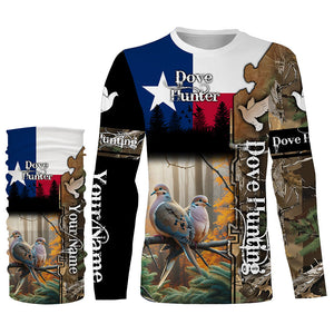 Texas Dove hunting Texas flag camo Custom Name all over print shirts, Bird hunting gifts FSD3355