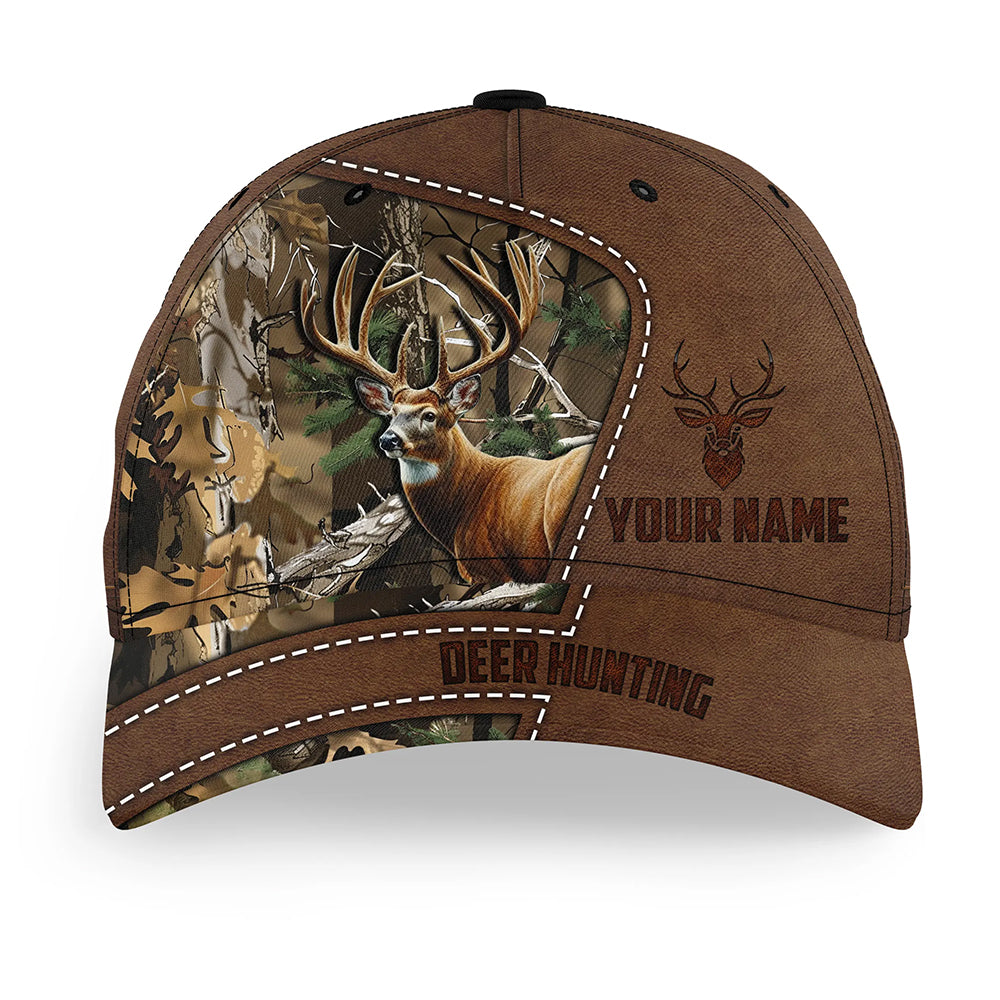 Deer Buck hunting Camo Custom Name Hat Adjustable Unisex Hunting Baseball Hat FSD3144