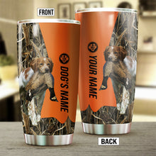 Load image into Gallery viewer, Brittany Birds &amp; Deer shed Hunting Dog Custom name Stainless Steel Tumbler Cup FSD4295