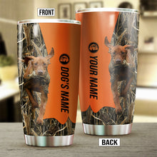 Load image into Gallery viewer, Vizsla Birds &amp; Deer shed Hunting Dog Custom name Stainless Steel Tumbler Cup FSD4297