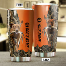 Load image into Gallery viewer, Vizsla Birds &amp; Deer shed Hunting Dog Custom name Stainless Steel Tumbler Cup FSD4297