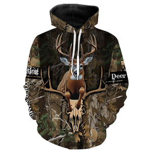 Deer Hunting Big Buck Jumping Camouflage Custom Name all over print Shirts, Deer Hunting Gifts FSD745