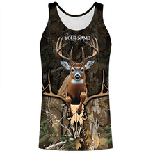 Load image into Gallery viewer, Deer Hunting Big Buck Jumping Camouflage Custom Name all over print Shirts, Deer Hunting Gifts FSD745