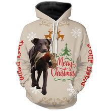 Load image into Gallery viewer, Christmas Chocolate Labrador Retriever Hunting Dog Custom Name Shirts, Gifts for Hunters FSD4611