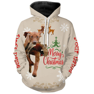 Christmas Vizsla Hunting Dog Custom Name Shirts, Gifts for Hunters FSD4617