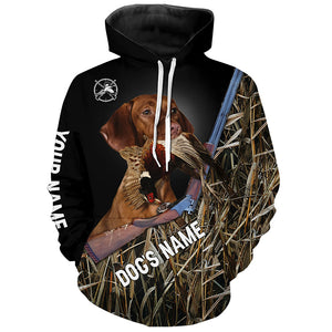 Vizsla Pheasant hunting Upland Game dogs Camo Custom Name all over print Shirts, Hoodie - FSD3811
