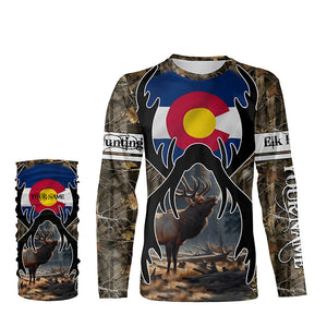 Elk hunting Colorado flag custom Name camo all over print Shirts, Personalized gifts for hunter FSD1556