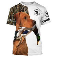 Load image into Gallery viewer, Duck Hunting With Dog Fox Red Labrador Custom Name 3D Full Printing Shirts For Men Women - Personalized Hunting Gifts FSD1888