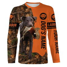 Load image into Gallery viewer, Pheasant Hunting with Dogs Chocolate Labs Customize Name Shirts for Bird Hunter, Labrador Retriever shirt FSD4029