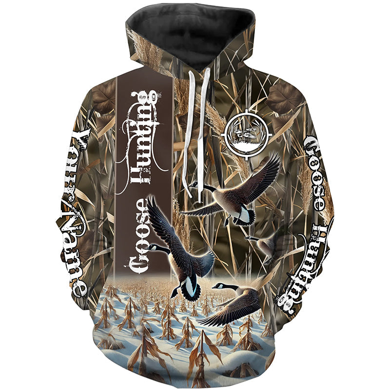 Goose Hunting Waterfowl Camo custom Name Shirts, Goose hunting shirt, gift for Hunter FSD186