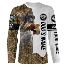 Load image into Gallery viewer, Pheasant Hunting with German Shorthaired Pointer Custom Name Camo Full Printing Shirts, GSP Dog Hunting Partner FSD2661