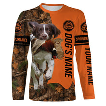 Load image into Gallery viewer, Pheasant Hunting with Dog English Springer Spaniel Customize Name Shirts for Bird Hunter FSD4038