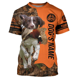 Pheasant Hunting with Dog English Springer Spaniel Customize Name Shirts for Bird Hunter FSD4038