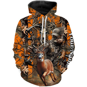 Deer Bow Hunting Orange camouflage Custom Name Shirts, Personalized Deer Hunting Clothes FSD352