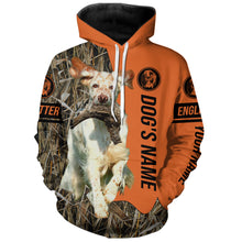 Load image into Gallery viewer, English Setter (orange and white) Hunting Dog Customized Name Shirts for Hunters, Bird Hunting FSD4233