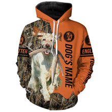 Load image into Gallery viewer, English Setter (orange and white) Hunting Dog Customized Name Shirts for Hunters, Bird Hunting FSD4233