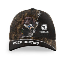 Load image into Gallery viewer, Duck Hunting Hat Waterfowl Camo with many Duck Hunting Dogs to choose from, Personalized  Duck Hunting Hat FSD4210