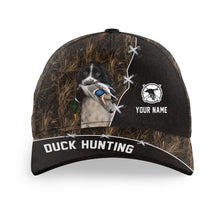 Load image into Gallery viewer, Duck Hunting Hat Waterfowl Camo with many Duck Hunting Dogs to choose from, Personalized  Duck Hunting Hat FSD4210