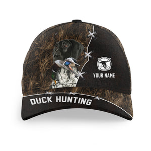 Duck Hunting Hat Waterfowl Camo with many Duck Hunting Dogs to choose from, Personalized  Duck Hunting Hat FSD4210