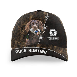 Duck Hunting Hat Waterfowl Camo with many Duck Hunting Dogs to choose from, Personalized  Duck Hunting Hat FSD4210