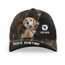 Load image into Gallery viewer, Duck Hunting Hat Waterfowl Camo with many Duck Hunting Dogs to choose from, Personalized  Duck Hunting Hat FSD4210